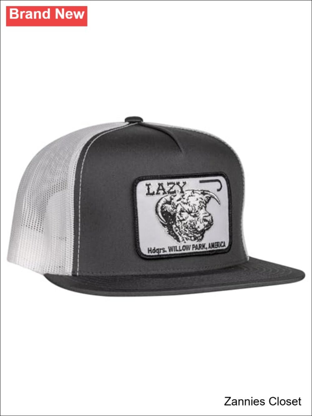 ๐ค Lazy J Ranch Wear Trucker Hat Bull Trap Patch Snapback Baseball Cap